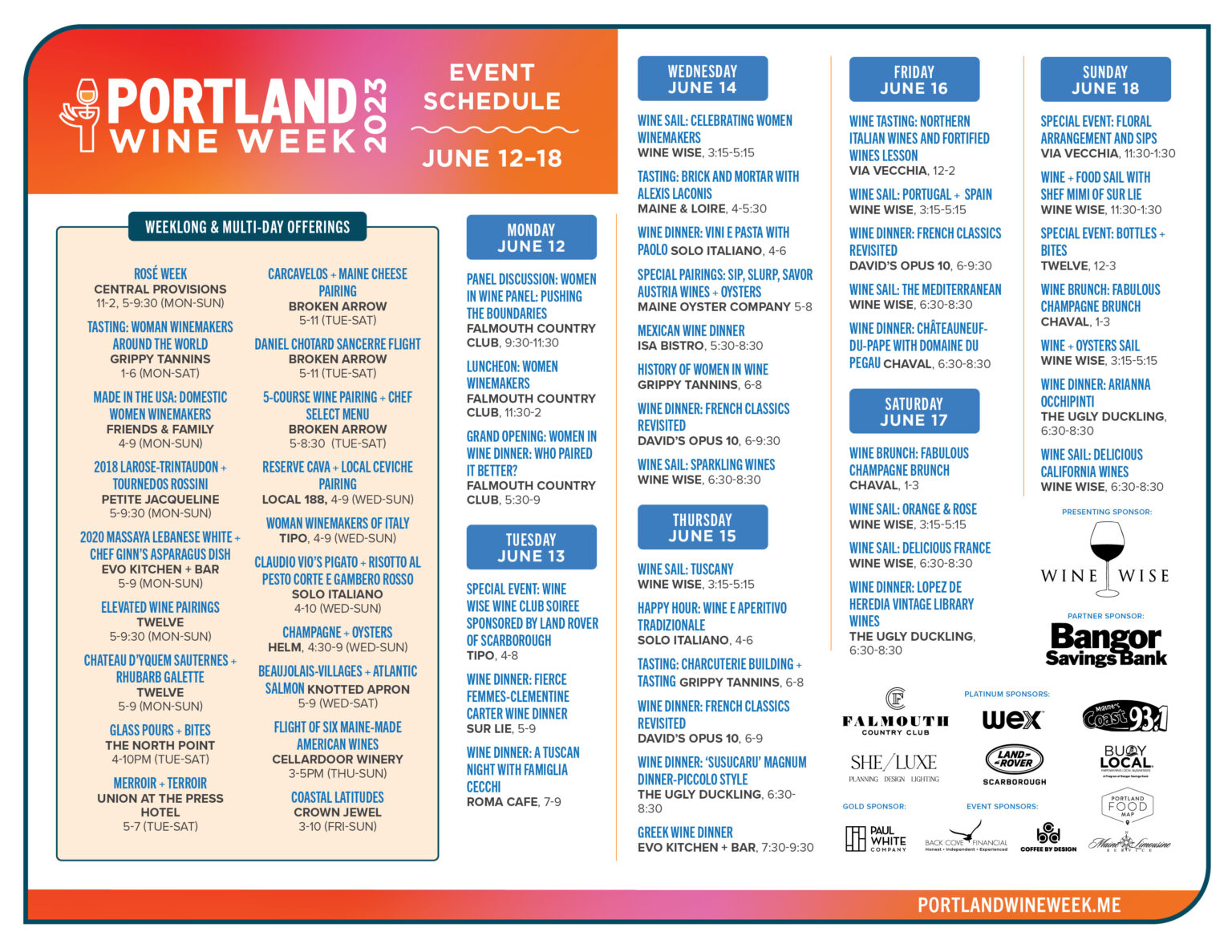 2023 Portland Wine Week Portland Food Map